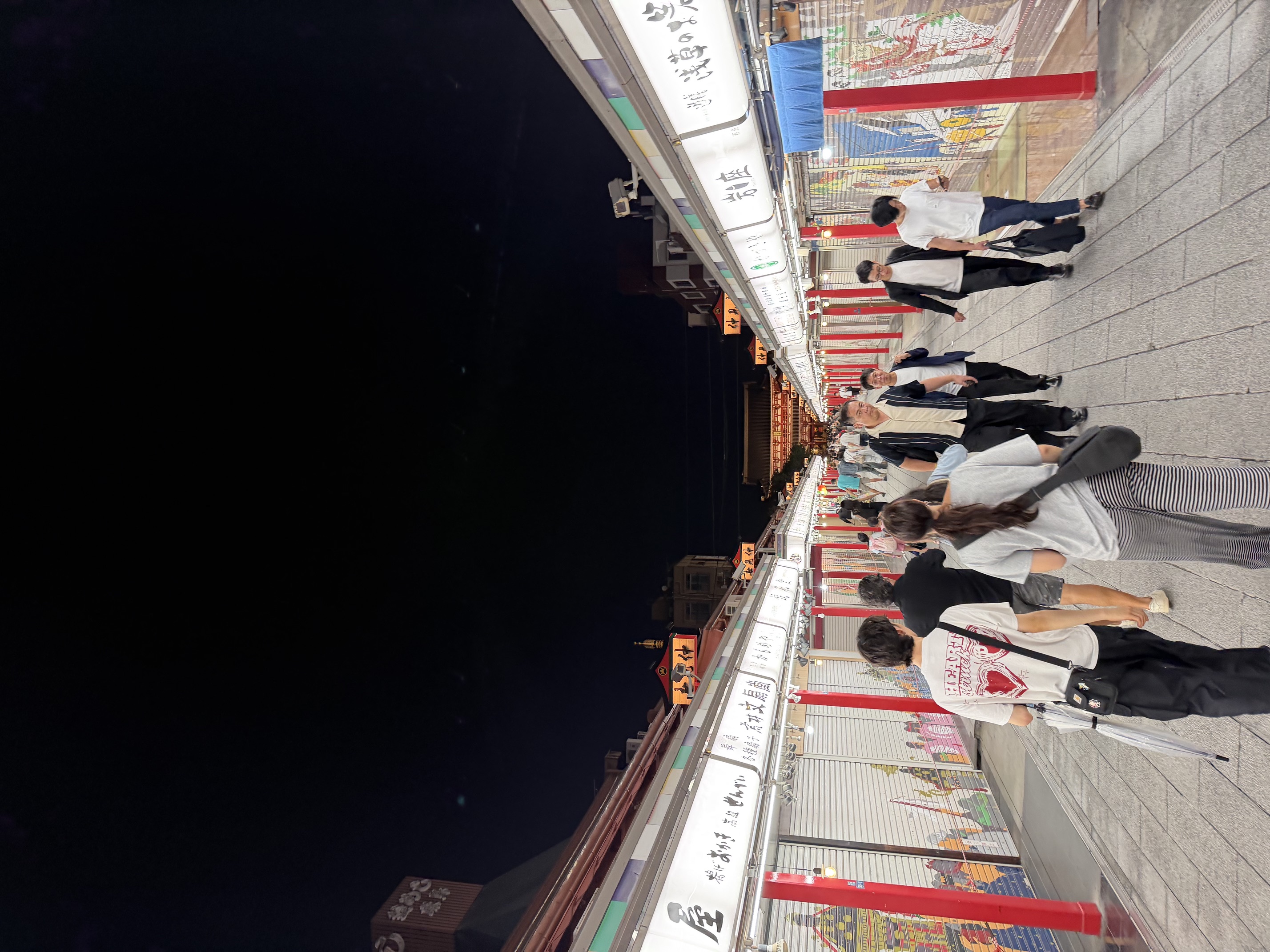 Nakamise shopping street in Asakusa at night